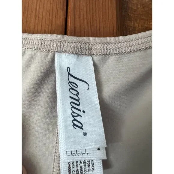 Leonisa Women's Undetectable Edge Boyshort Shaper with Booty Lifter Tan Size L